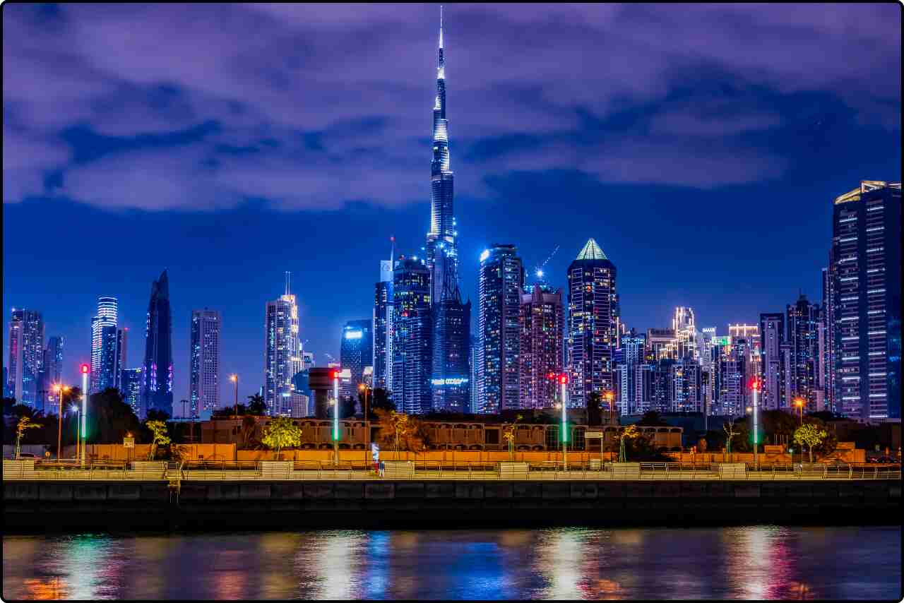 A stunning cityscape featuring Burj Khalifa, the tallest building in the world.